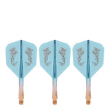 Caliburn SUP Flights - Moulded Shaft and Flight -  Standard No6 - Dragon - Orange & Blue