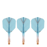 Caliburn SUP Flights - Moulded Shaft and Flight -  Standard No6 - Feather - Orange & Blue