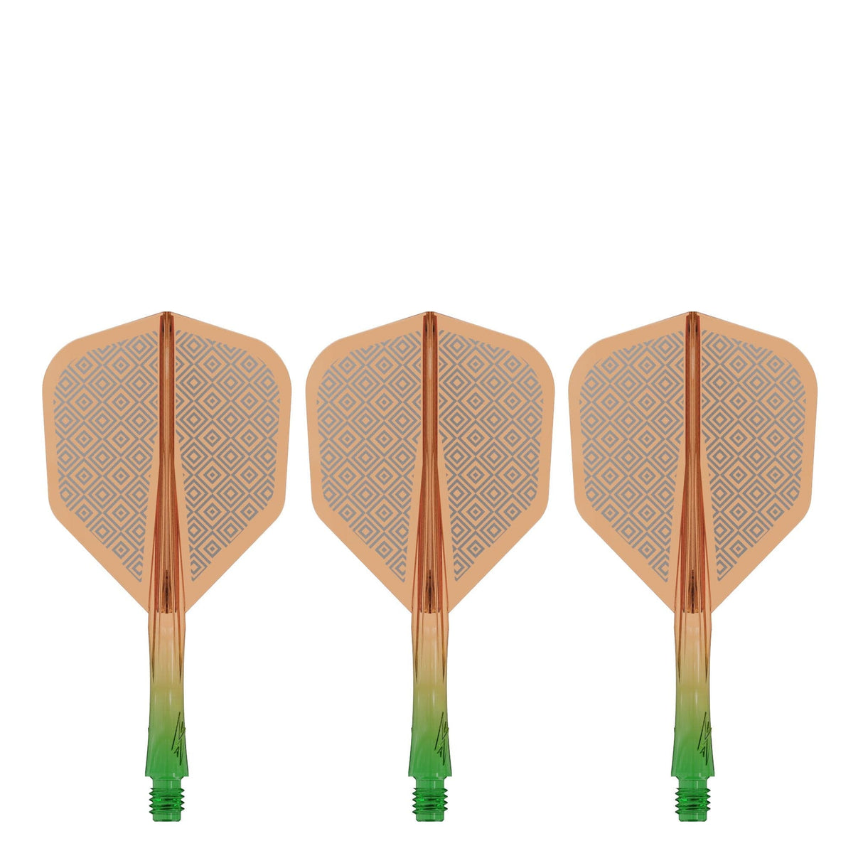 Caliburn SUP Flights - Moulded Shaft and Flight -  Standard No6 - Block - Green & Orange