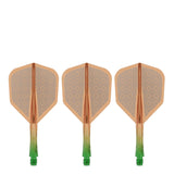 Caliburn SUP Flights - Moulded Shaft and Flight -  Standard No6 - Block - Green & Orange