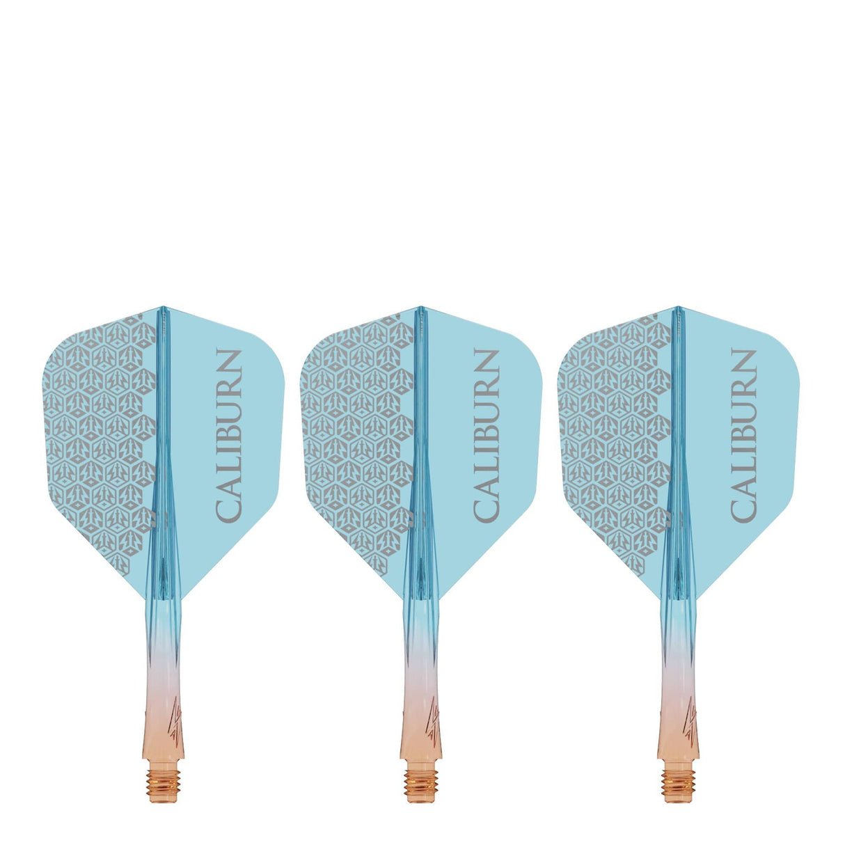 Caliburn SUP Flights - Moulded Shaft and Flight -  Standard No6 - Logo - Orange & Blue