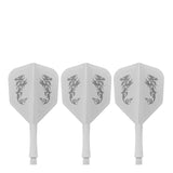 Caliburn SUP Flights - Moulded Shaft and Flight -  Standard No6 - Dragon - White