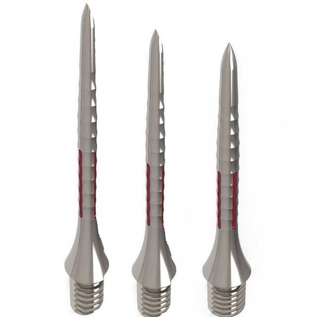 Caliburn Bamboo Conversion Points - Screw In - Soft Tip to Steel Tip - Silver & Red
