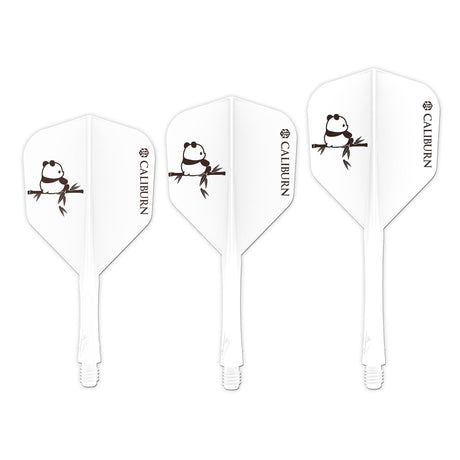 Caliburn SUP Dart Flights - Moulded Flight & Shaft - Standard No6 - Panda - White