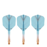 Caliburn SUP Flights - Moulded Shaft and Flight -  Standard No6 - Feather - Orange & Blue