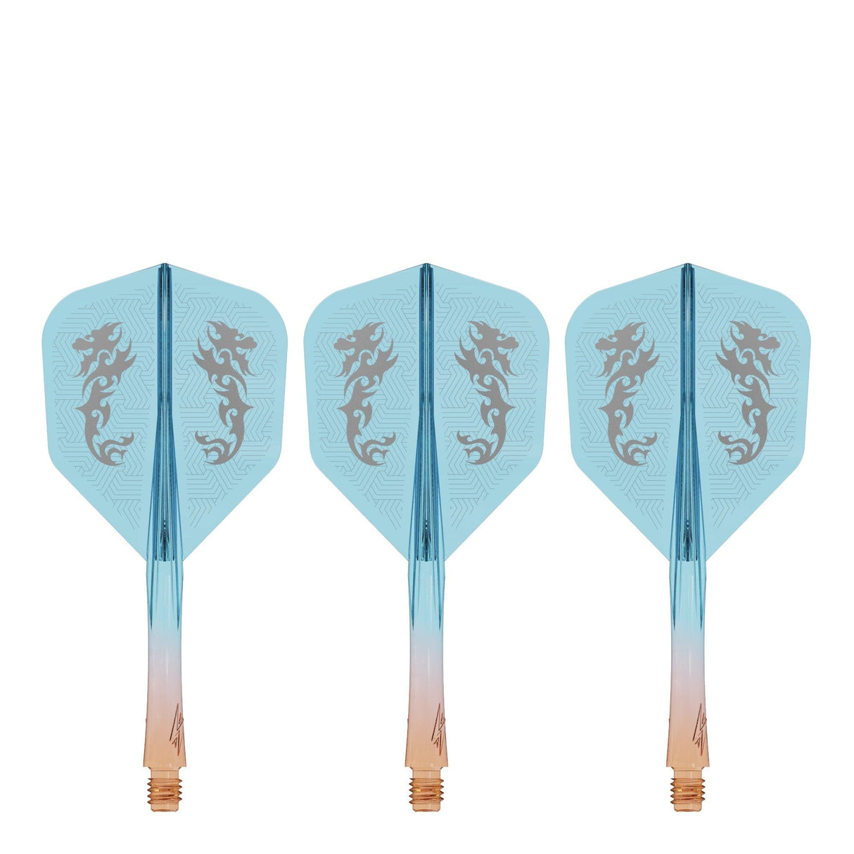 Caliburn SUP Flights - Moulded Shaft and Flight -  Standard No6 - Dragon - Orange & Blue