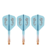 Caliburn SUP Flights - Moulded Shaft and Flight -  Standard No6 - Dragon - Orange & Blue
