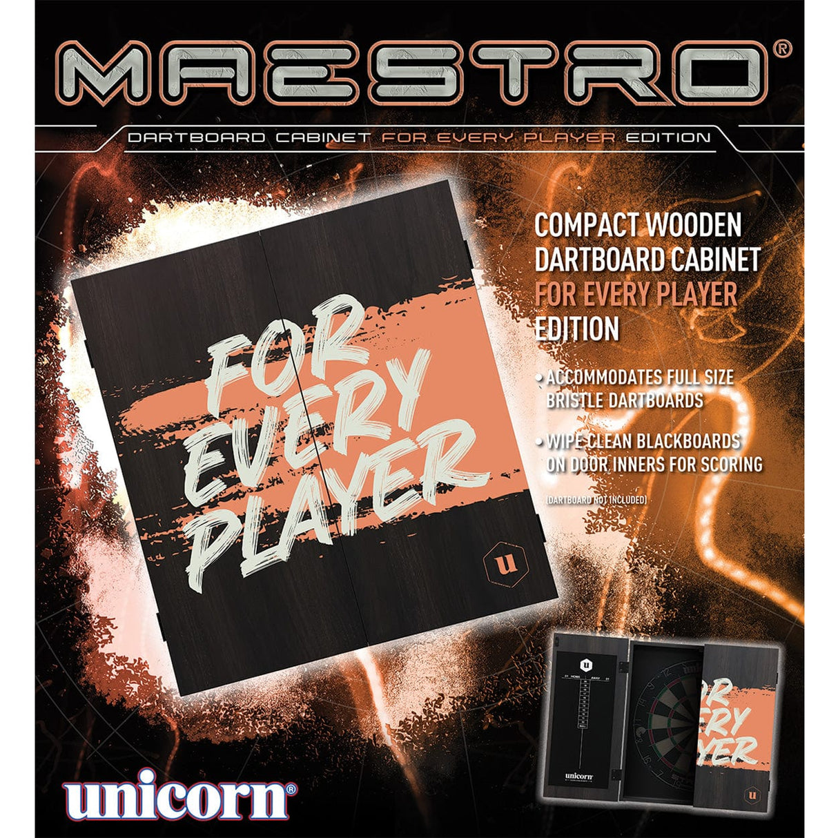 Unicorn Dartboard Cabinet - Maestro - Square - For Every Player