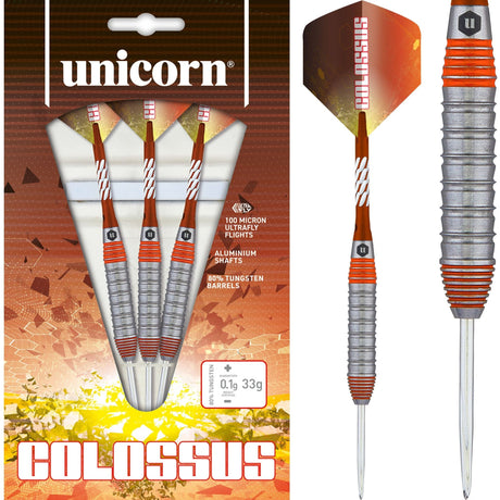 Unicorn Colossus Darts - Steel Tip - Heavyweight - Ringed 33g