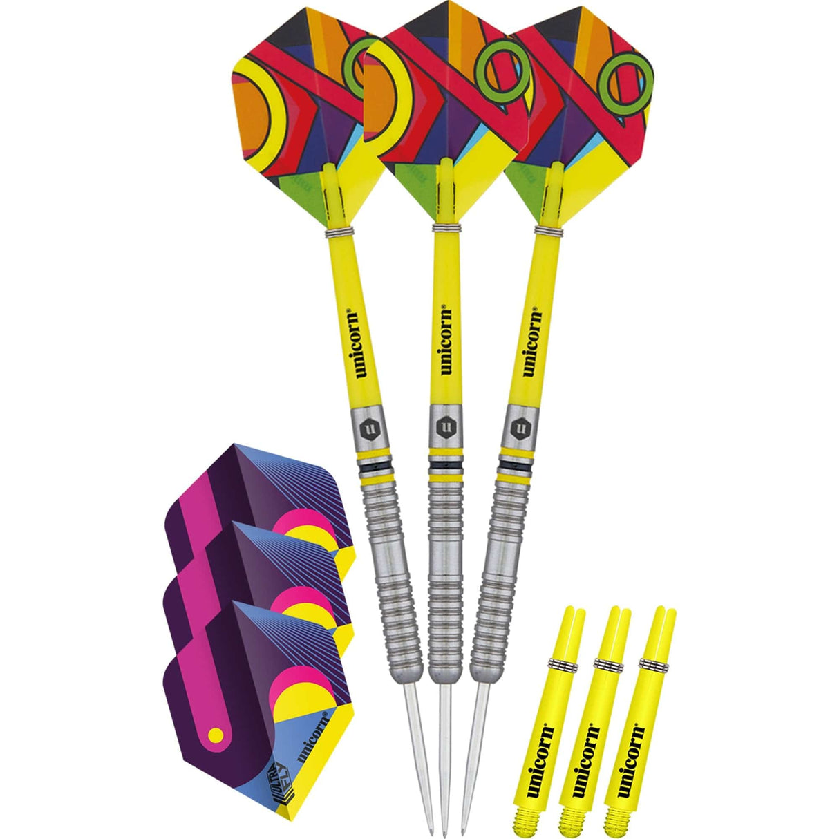 Unicorn Flair Darts - Steel Tip - Style 3 - Natural Ringed 22g