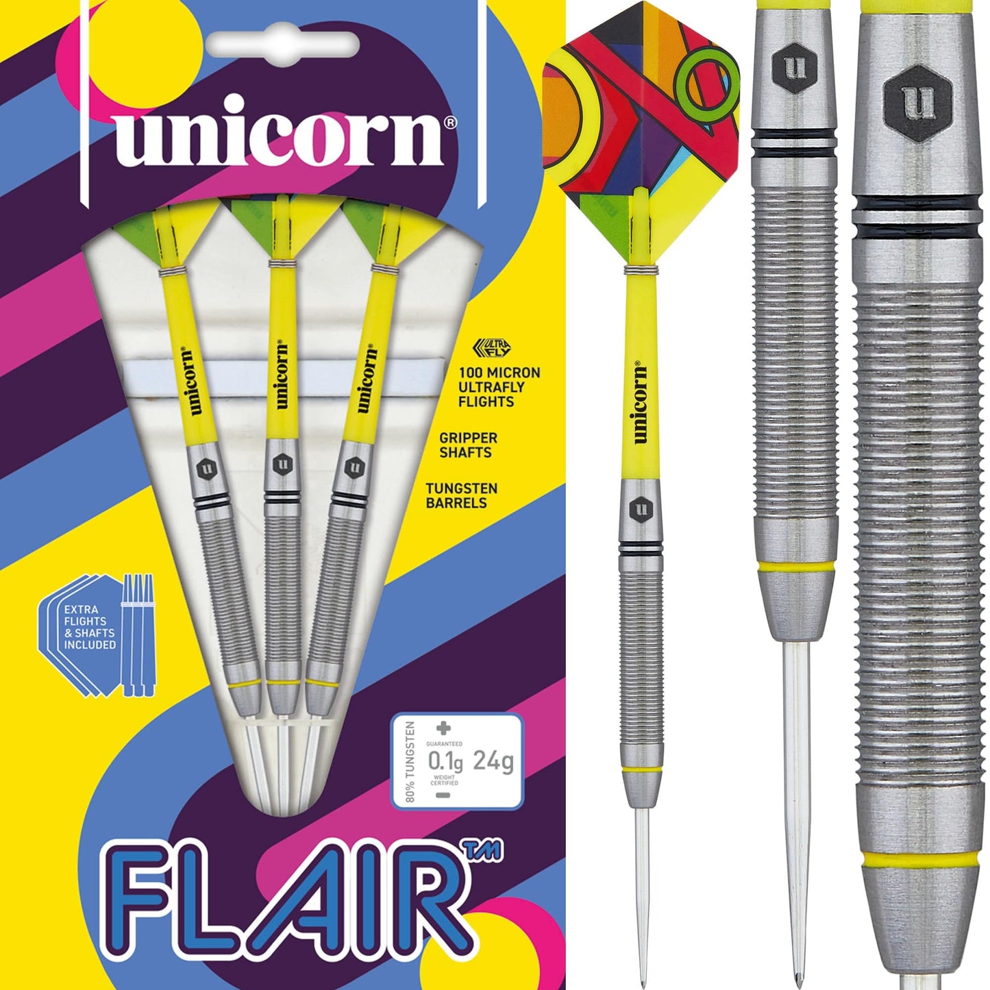 Unicorn Flair Darts - Steel Tip - Style 5 - Micro Grip 24g