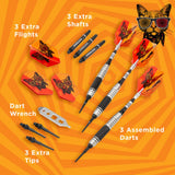 Viper The Freak Darts – Soft Tip – Neusilber – mit Spinster-Schäften – F3 – Schwarze Rändelung