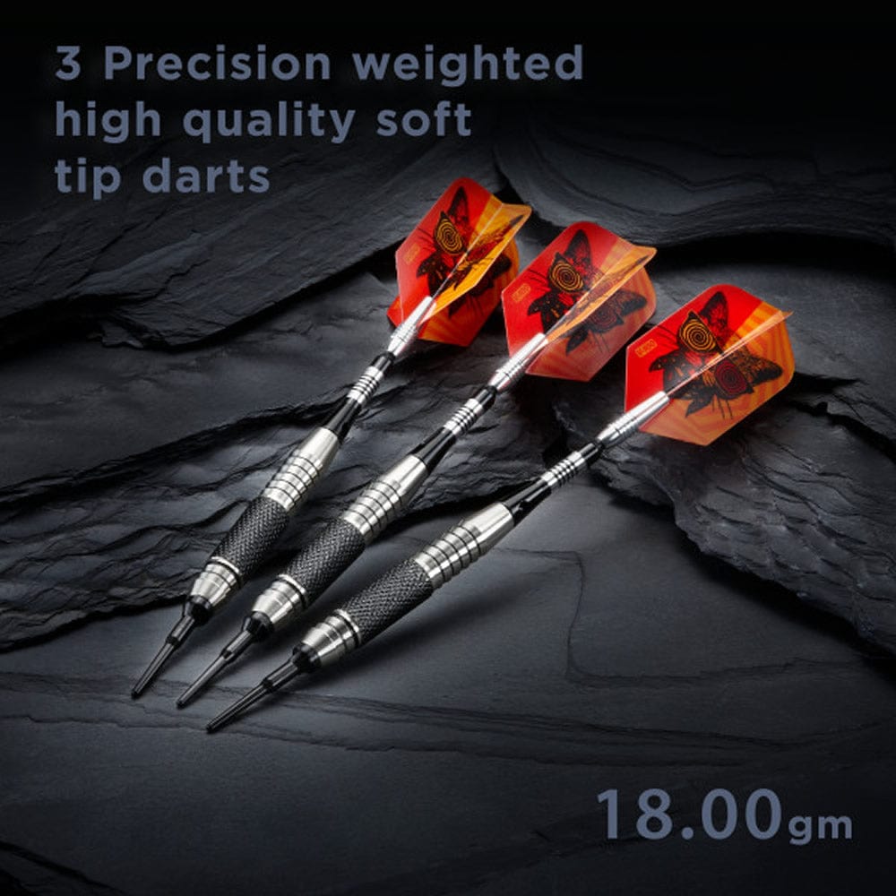 Viper The Freak Darts – Soft Tip – Neusilber – mit Spinster-Schäften – F3 – Schwarze Rändelung