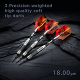 Viper The Freak Darts – Soft Tip – Neusilber – mit Spinster-Schäften – F3 – Schwarze Rändelung