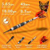 Viper The Freak Darts - Soft Tip - Nickel Silver - with Spinster Shafts - F2 - Black Twin Knurl 18g