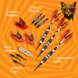 Viper The Freak Darts - Soft Tip - Nickel Silver - with Spinster Shafts - F2 - Black Twin Knurl 18g