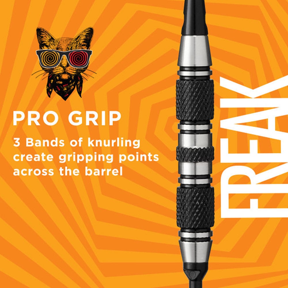 Viper The Freak Darts - Soft Tip - Nickel Silver - with Spinster Shafts - F2 - Black Twin Knurl 18g