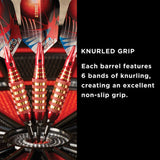 Viper Atomic Bee Darts - Soft Tip - Coated Alloy - Coloured Rings - Red 16g
