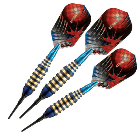 Viper Atomic Bee Darts - Soft Tip - Coated Alloy - Coloured Rings - Blue 16g