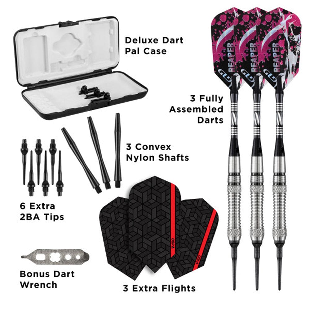 Viper Grim Reaper Darts - Soft Tip - 80% - inc Extras - G1 - Front-Scallop - Natural 18g