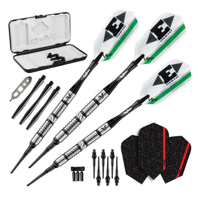 Viper Element Darts - Soft Tip - 90% - inc Extras - E2 - Twin Shark - Black Ring 18g