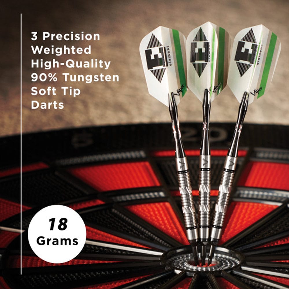 Viper Element Darts - Soft Tip - 90% - inc Extras - E3 - Tri-Ring - Black Ring 18g