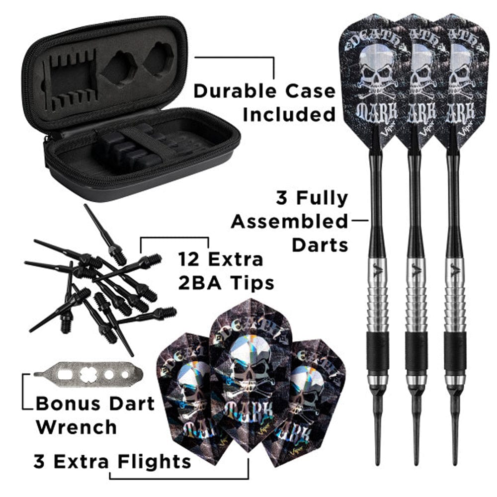 Viper Desperado Darts – Soft Tip – 80 % – inkl. Extras – D2 – Micro Grip – Schwarz