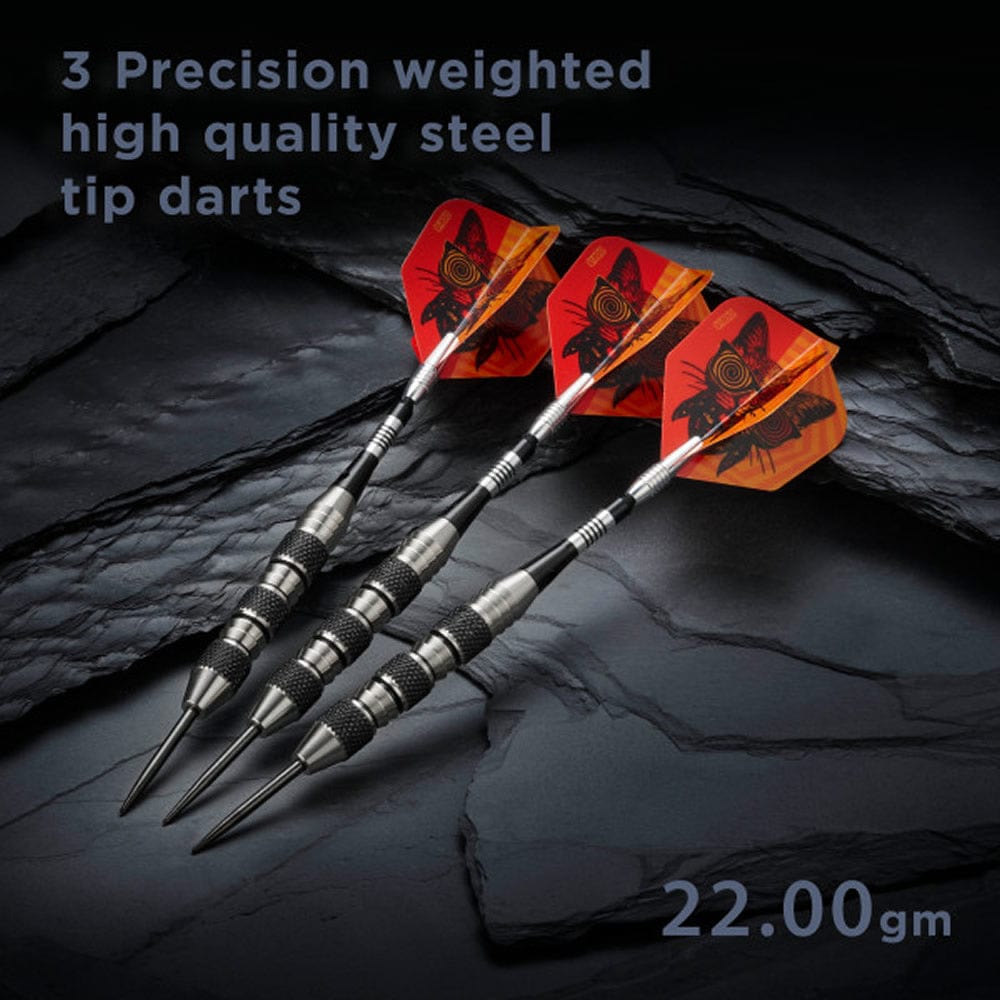 Viper The Freak Darts - Steel Tip - Nickel Silver - with Spinster Shafts - F1 - Black Tri-Knurl 22g