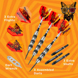 Viper The Freak Darts - Steel Tip - Nickel Silver - with Spinster Shafts - F1 - Black Tri-Knurl 22g