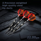 Viper The Freak Darts – Stahlspitze – Neusilber – mit Spinster-Schäften – F2 – Schwarze Doppelrändelung