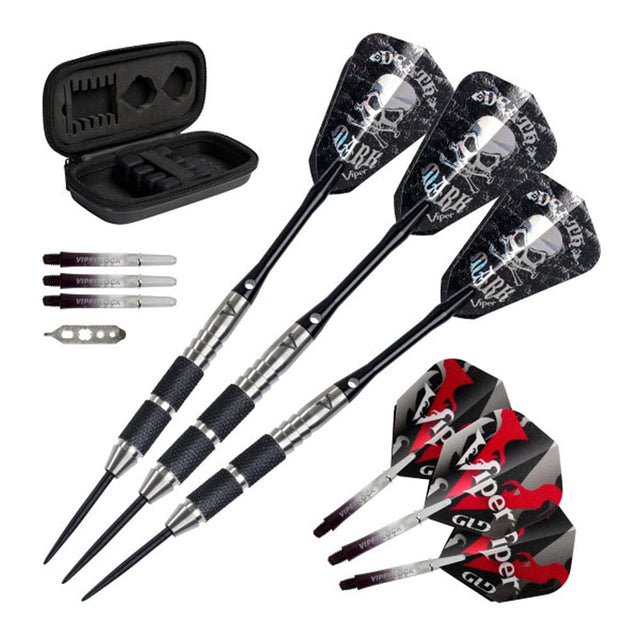 Viper Desperado Darts - Steel Tip - 80% - inc Extras - D2 - Knurl Grip - Black 24g