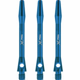 XQMax Aluminium Dart Shafts - Metal Dart Stems - Blue Medium