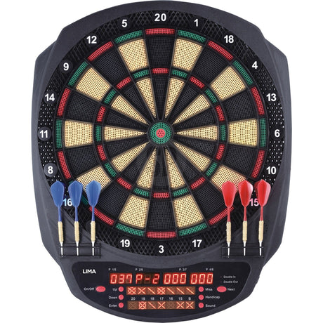 XQMax Electronic Dartboard - Mulitplayer - with 6 Darts - 36 Games - Lima