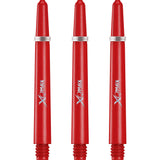 XQMax Polycarbonate Dart Shafts - Solid Colour with Logo - includes Springs - Red Medium