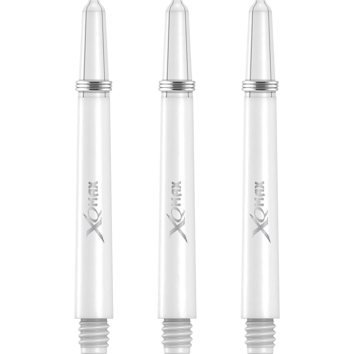 XQMax Polycarbonate Dart Shafts - Solid Colour with Logo - includes Springs - White Medium