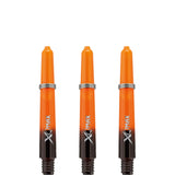 XQMax Gradient Polycarbonat-Dartschäfte – mit Logo – inklusive Federn – Schwarz und Orange