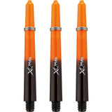 XQMax Gradient Polycarbonat-Dartschäfte – mit Logo – inklusive Federn – Schwarz und Orange