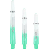 XQMax Gradient Polycarbonat-Dartschäfte – mit Logo – inklusive Federn – transparent und grün