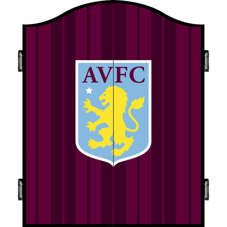 Aston Villa FC Dartboard Cabinet - Official Licensed - AVFC - C2 - Black - Vertical Stripe