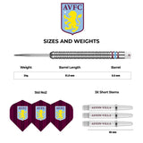 Aston Villa FC Darts - Steel Tip Tungsten - Official Licensed - AVFC - 24g 24g