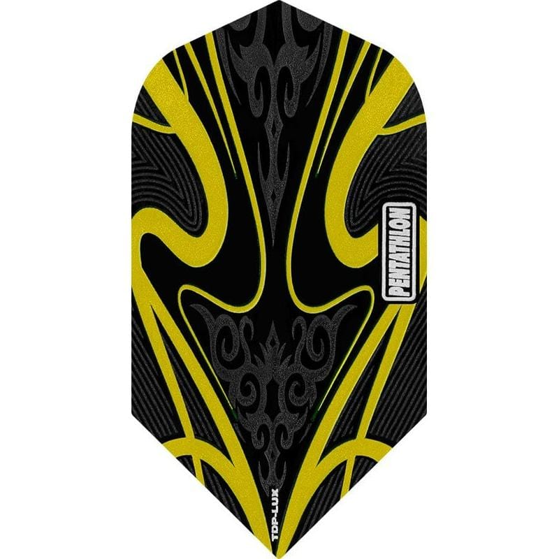 *Pentathlon TDP-Lux Dart Flights - Black Series - Slim Yellow