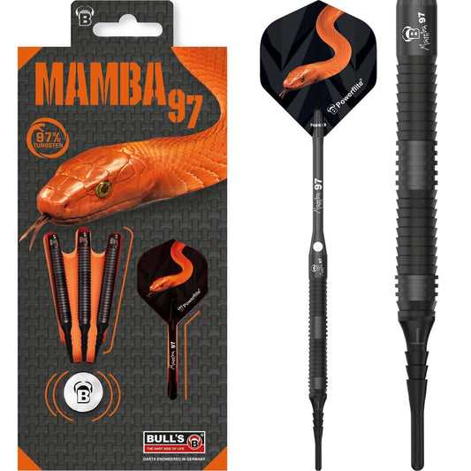 BULL'S Mamba 97 Darts - Soft Tip - M5 - Black Titanium 18g