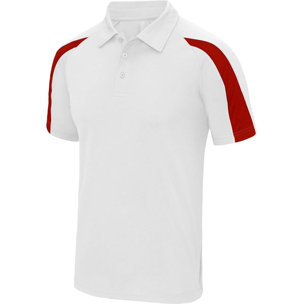 Dart Shirts - Polo Shirt - Just Cool Contrast - White with Red