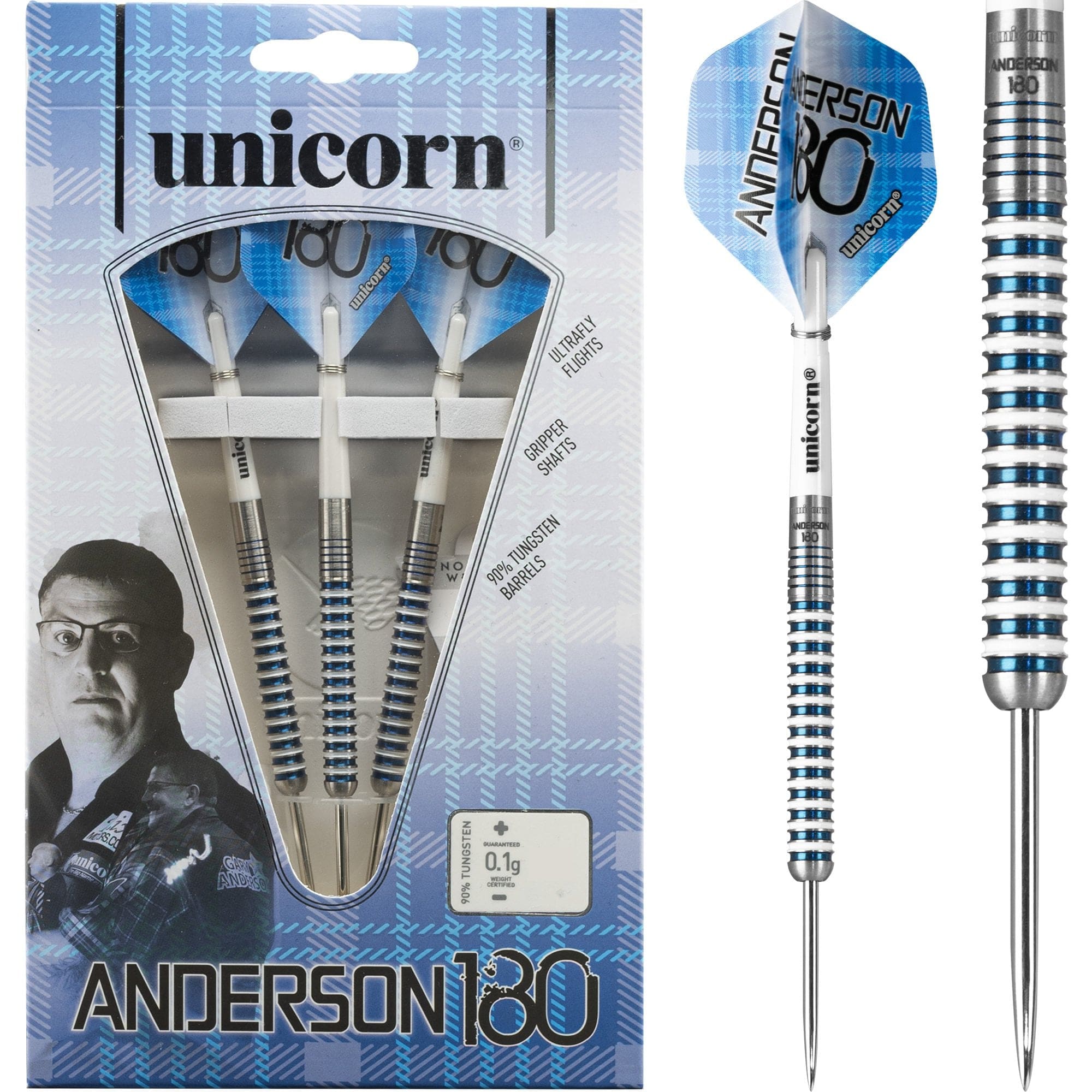 *Unicorn Anderson 180 Darts - Steel Tip - Gary Anderson - Special Edition