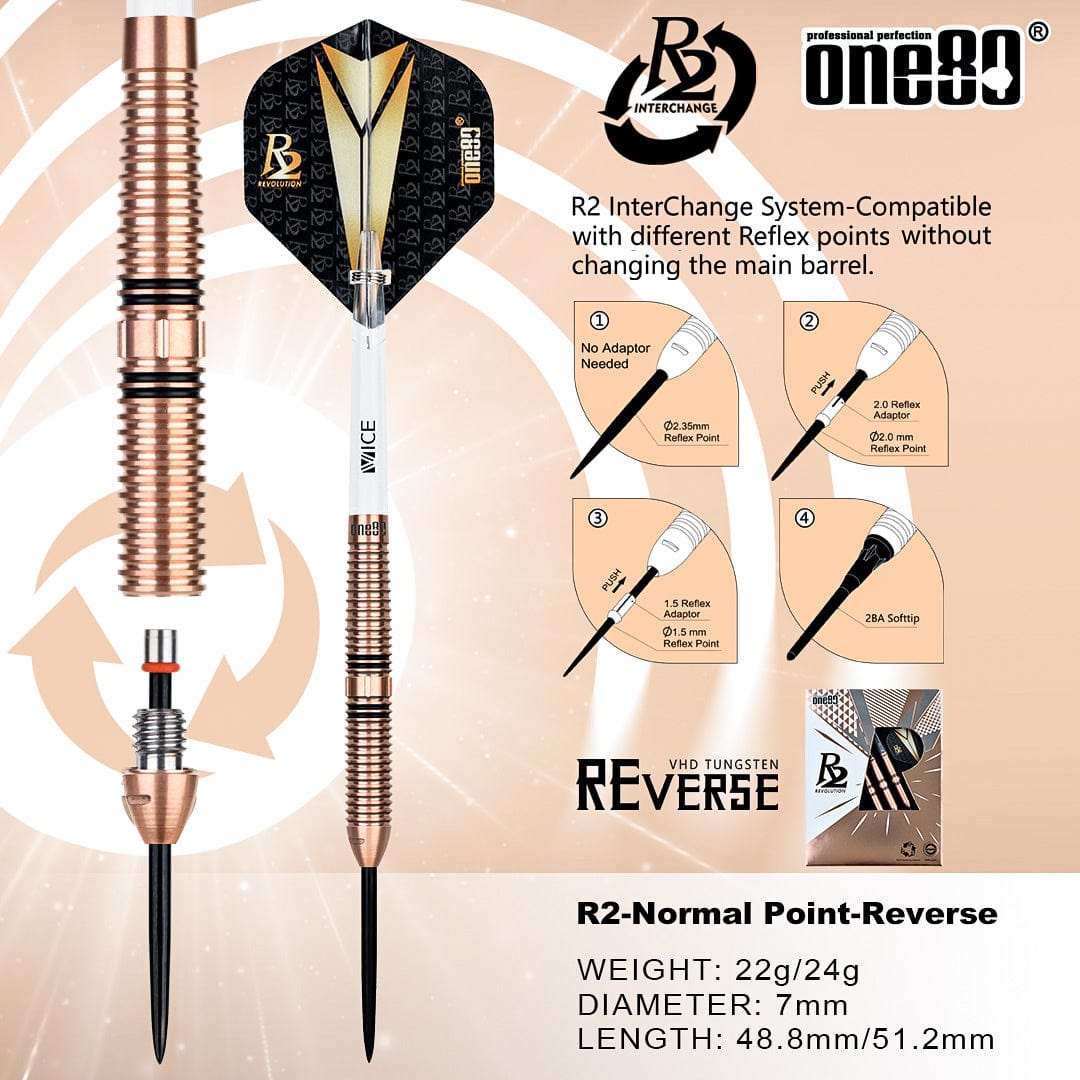 One80 R2 Interchange Darts - Steel Tip - Re-verse