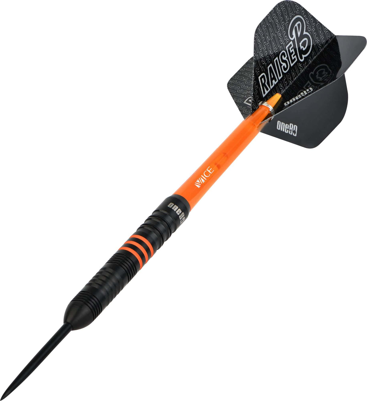 One80 Raise B Darts - Steel Tip - Black - Orange Rings