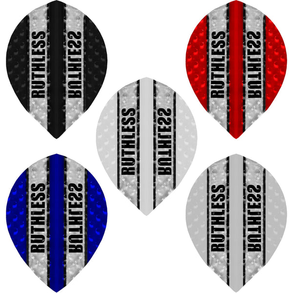 *Ruthless - Clear Panel Embossed - Dart Flights - 100 Micron - Pear