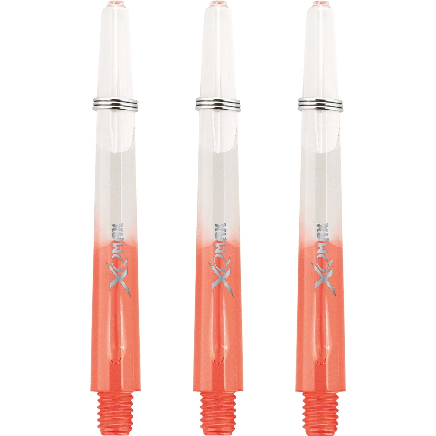 XQMax Gradient Polycarbonate Dart Shafts - with Logo - includes Springs - Transparent & Red Medium